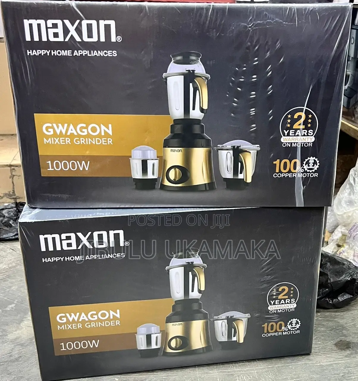 Maxon G Wagon Grinder 1000watts Copper 3 Jars
