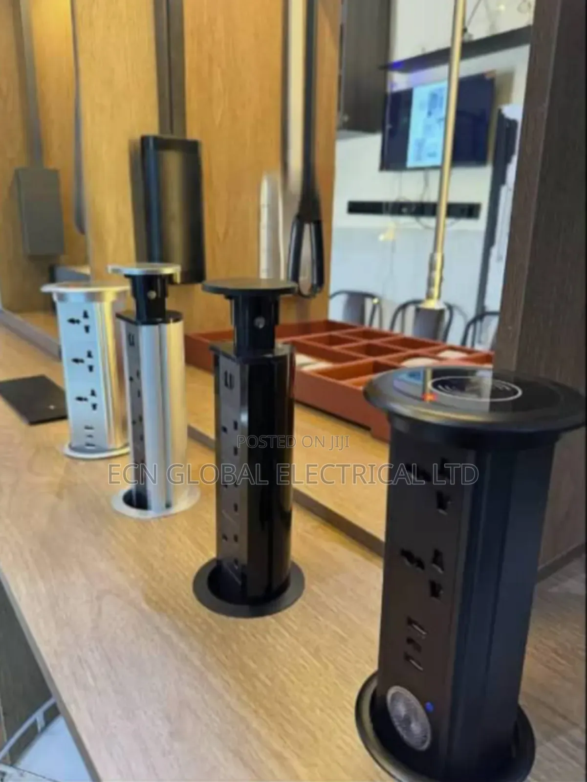 Motorized Pop-Up Socket Tower With Bluetooth Speaker Usb Charger