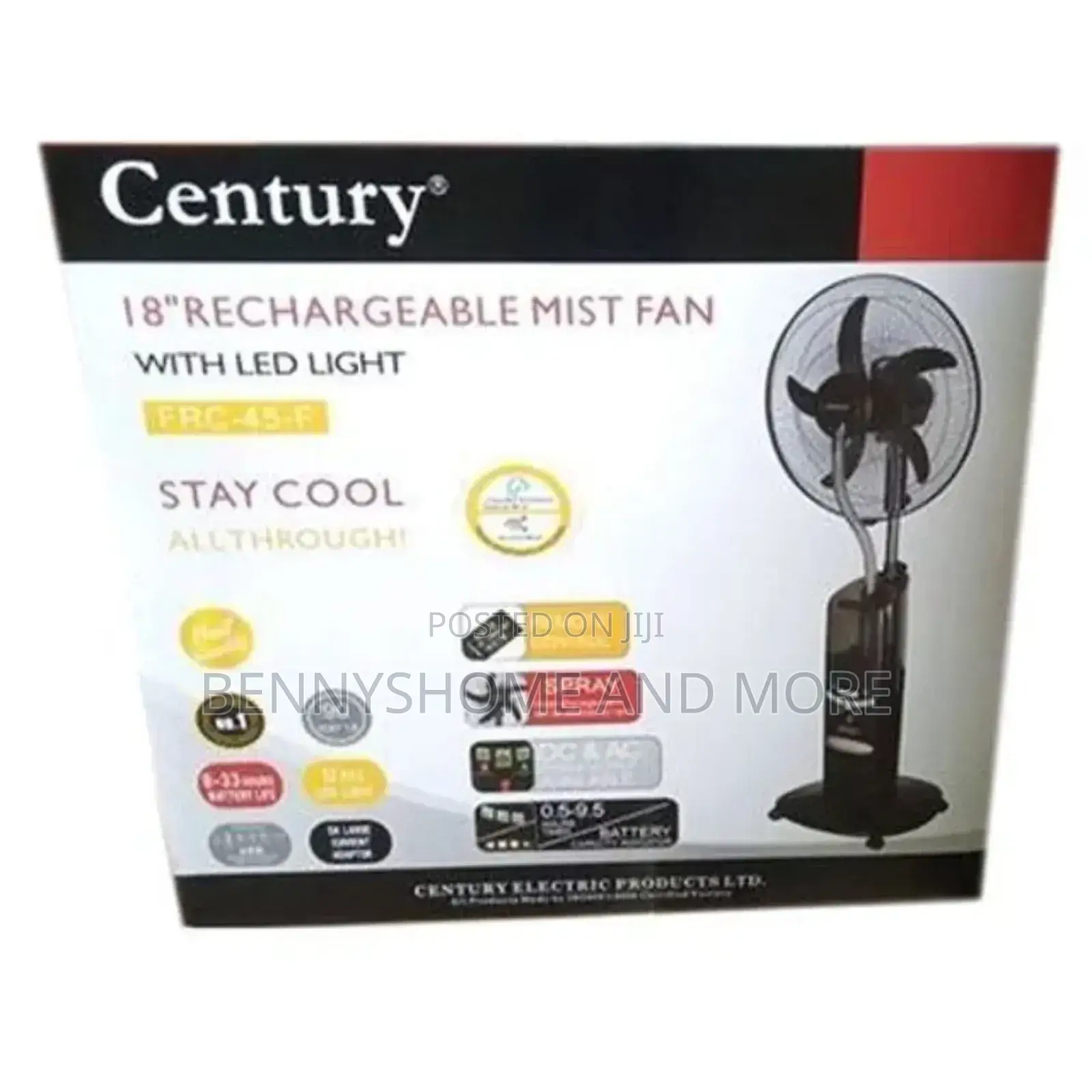 Century Mist Rechargeable Fan 18inch