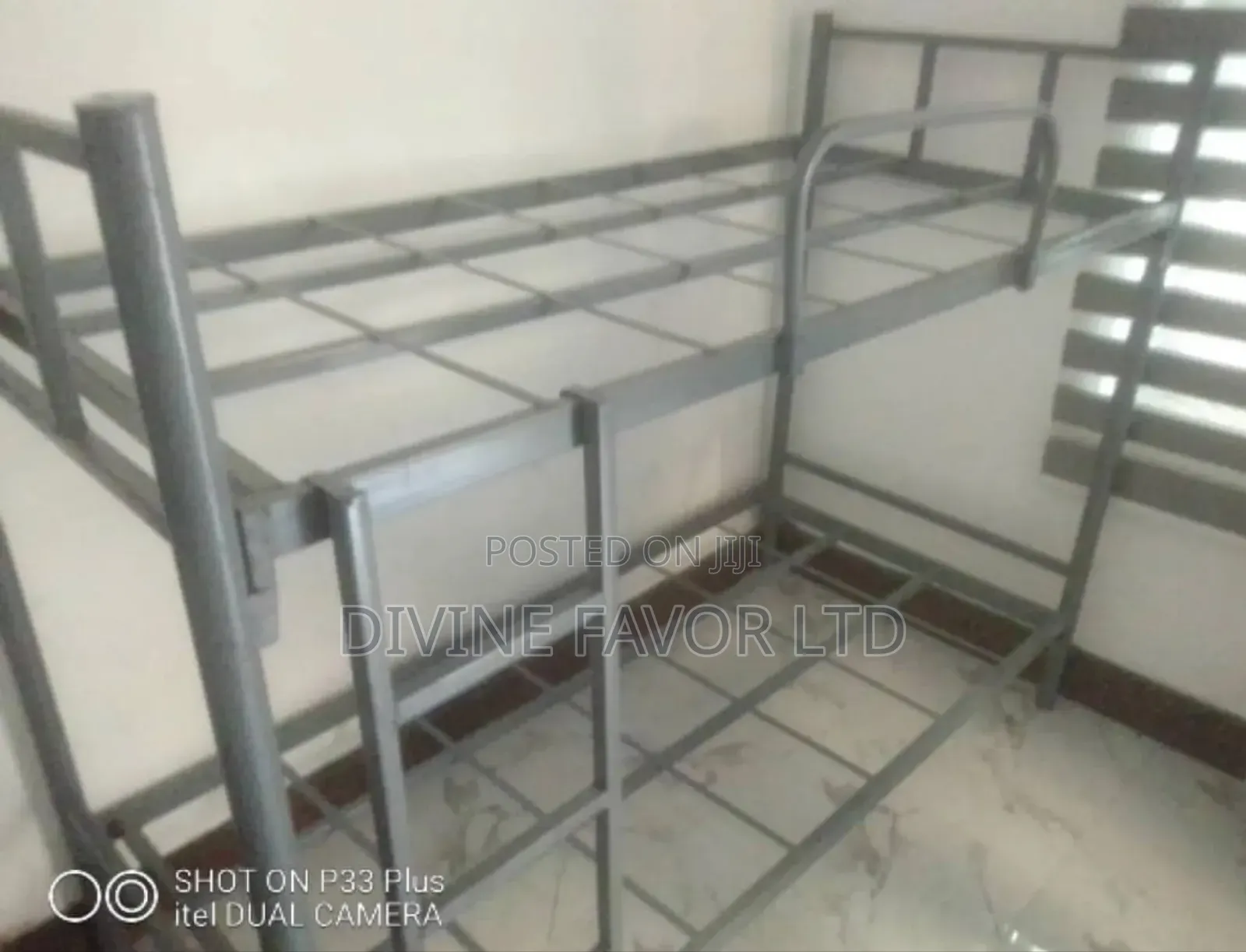 Grey Metal Bunk Bed 6 by 3 Feet