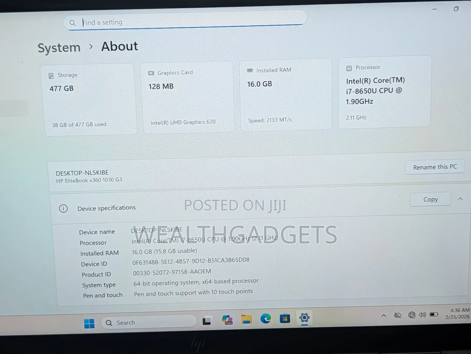 Laptop HP EliteBook X360 1030 G3 16GB Intel Core i7 SSD 512GB