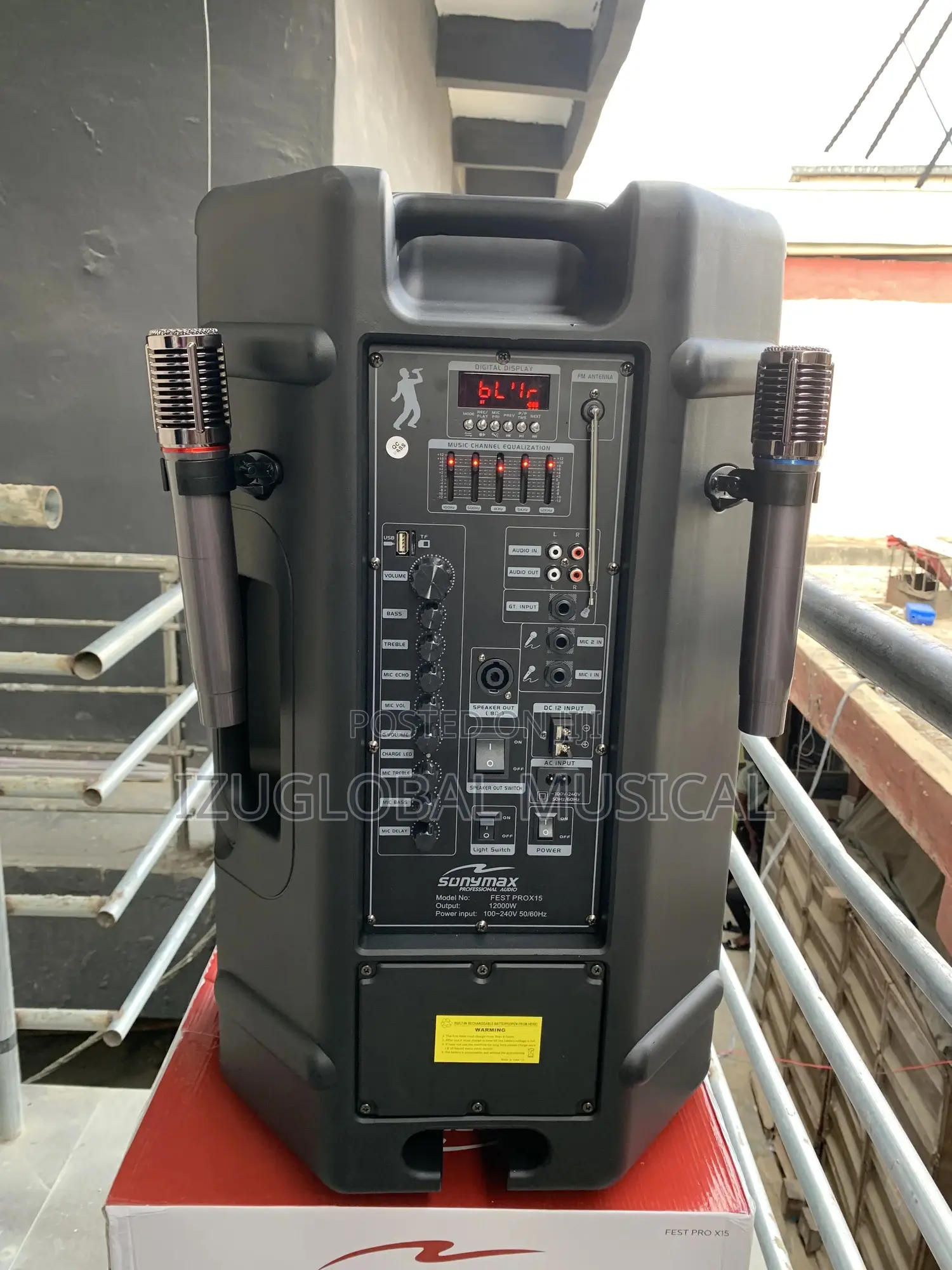 Sonymax Biggest 15” Inches Rechargeable Public Address 12000watts