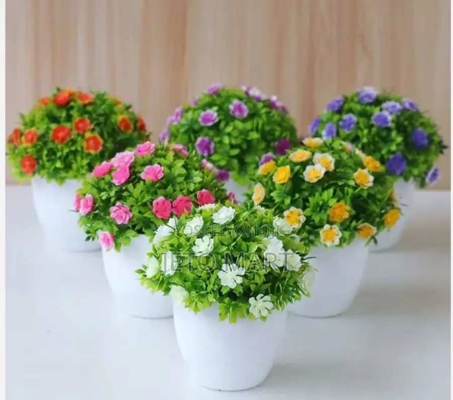Mini Artificial Flower Vase Warm Home Office Shop Tablr-3units