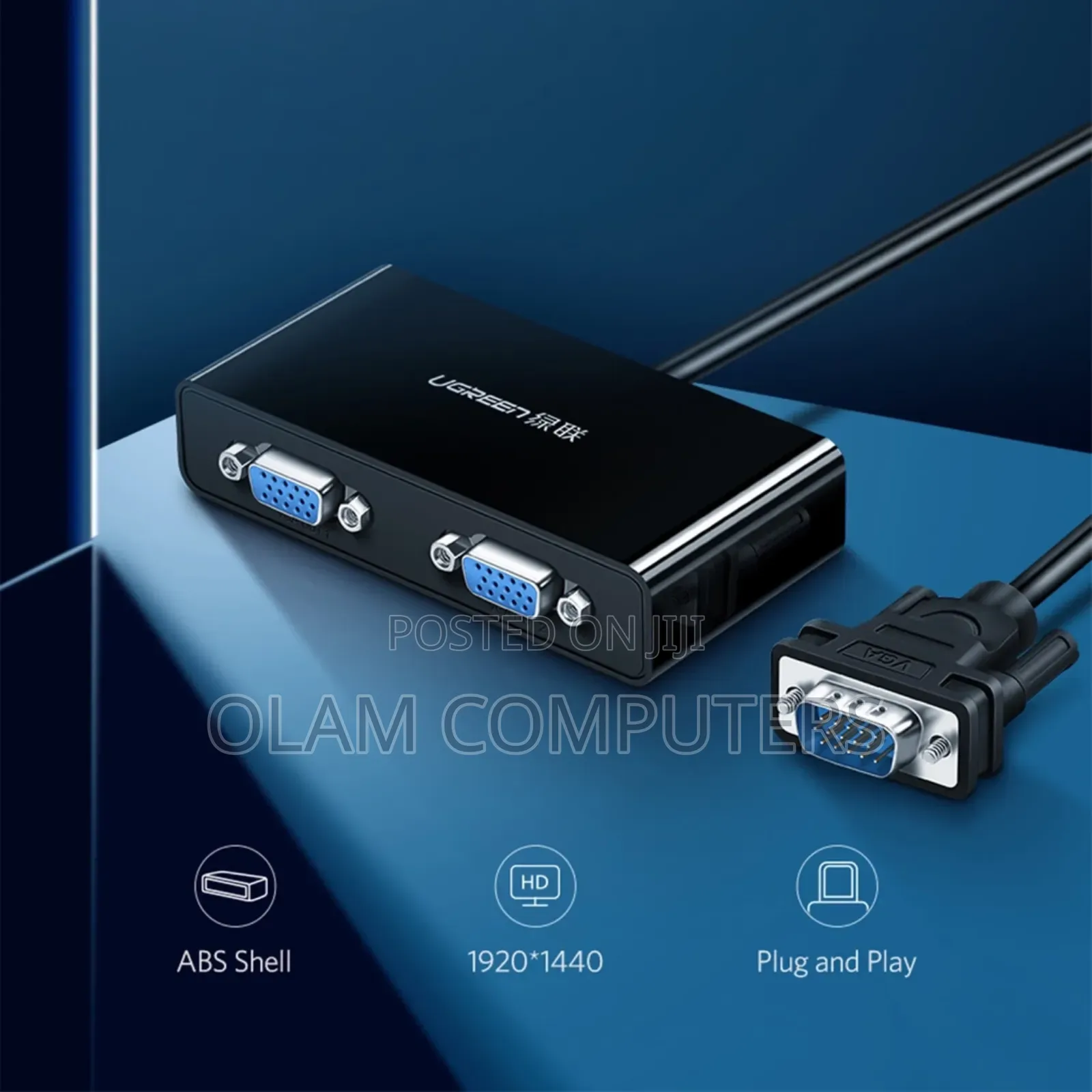 Ugreen Video Splitter Vga to 2x Vga 1m Black