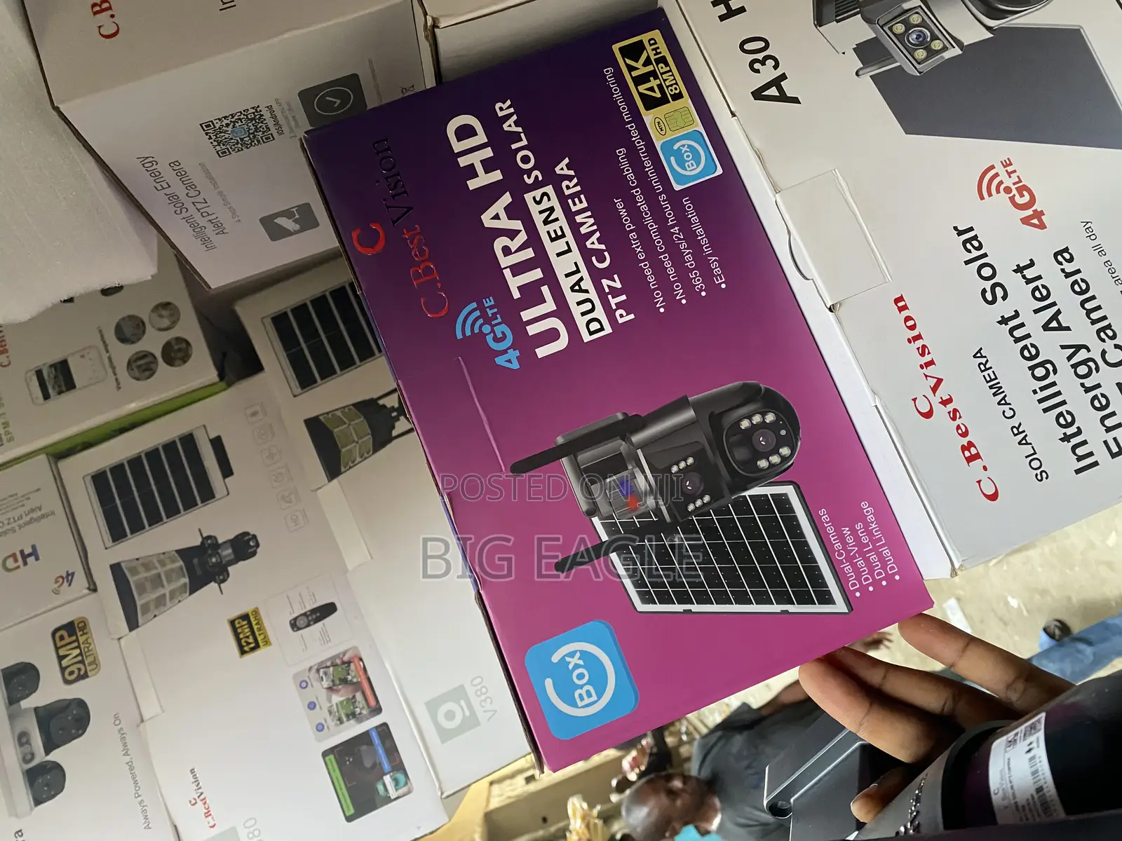  With Free MTN Sim Card Ubox 4g Dual Lens Solar Powered CCTV Camera