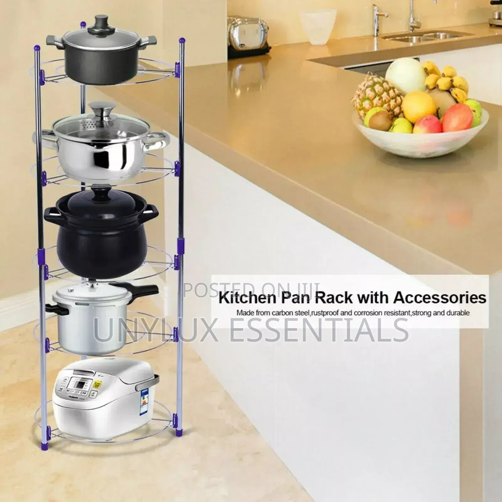 5-Tier Stainless Steel Pot and Pan Rack
