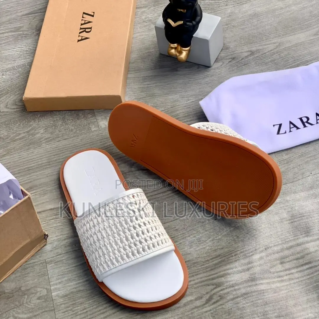 Original Zara Interwoven Net Leather Slippers in 2 Design