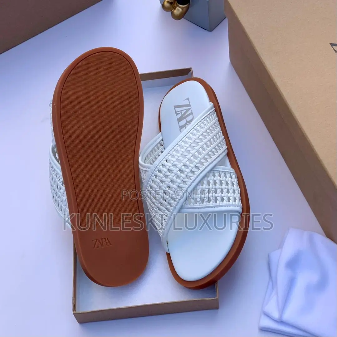 Original Zara Interwoven Net Leather Slippers in 2 Design