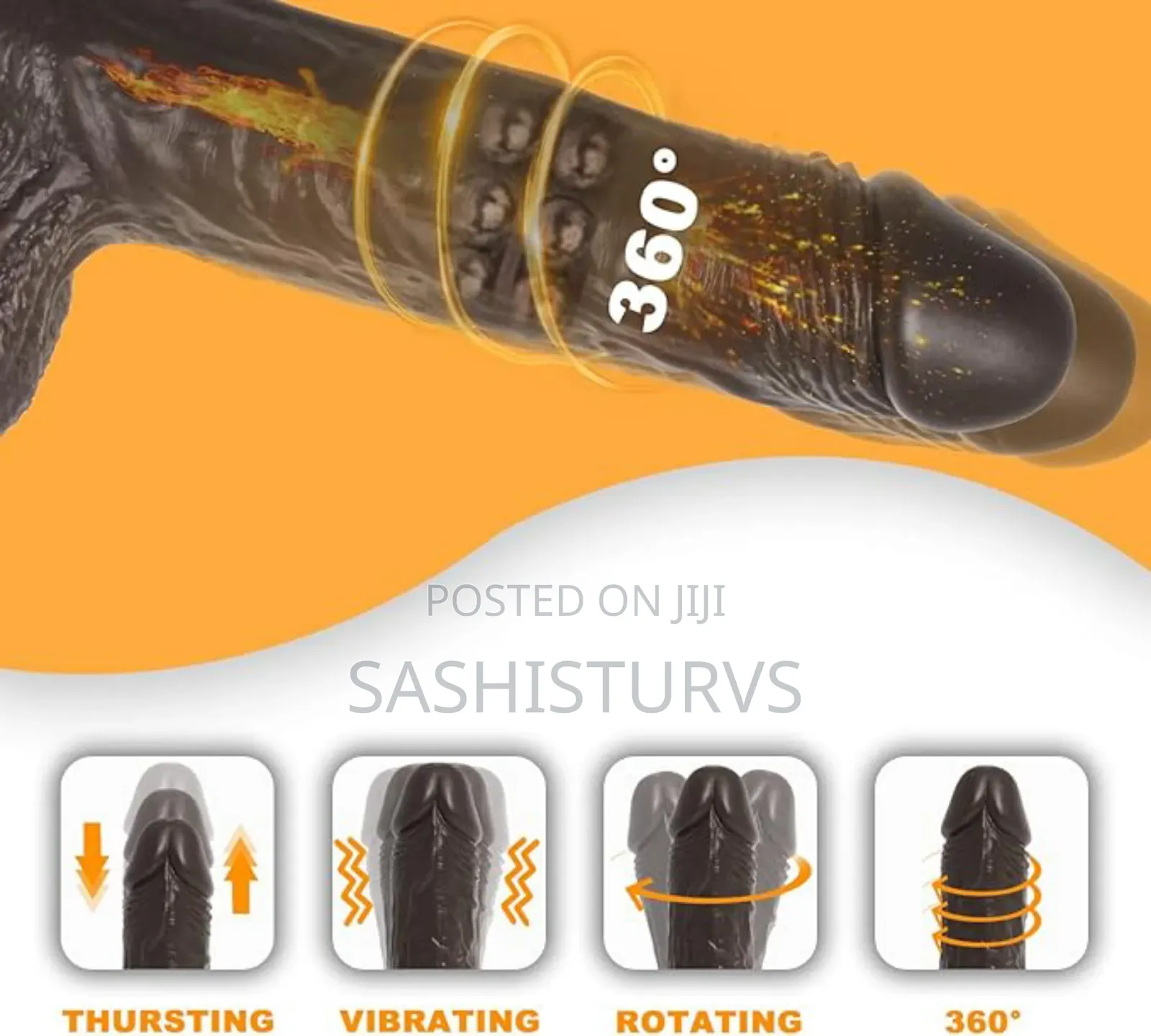 8.6" Realistic Thrusting Dildo Vibrator With 360° Rotating Heating
