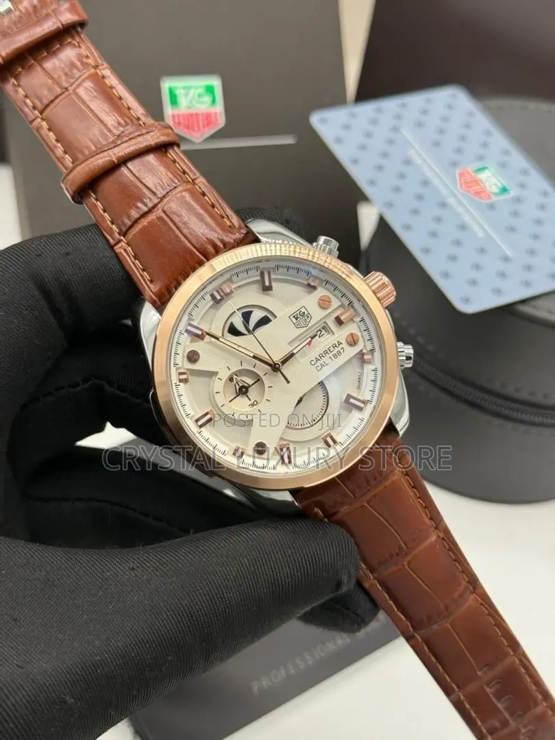 Tag Heuer Quality Men Genuine Leather Wristwatch