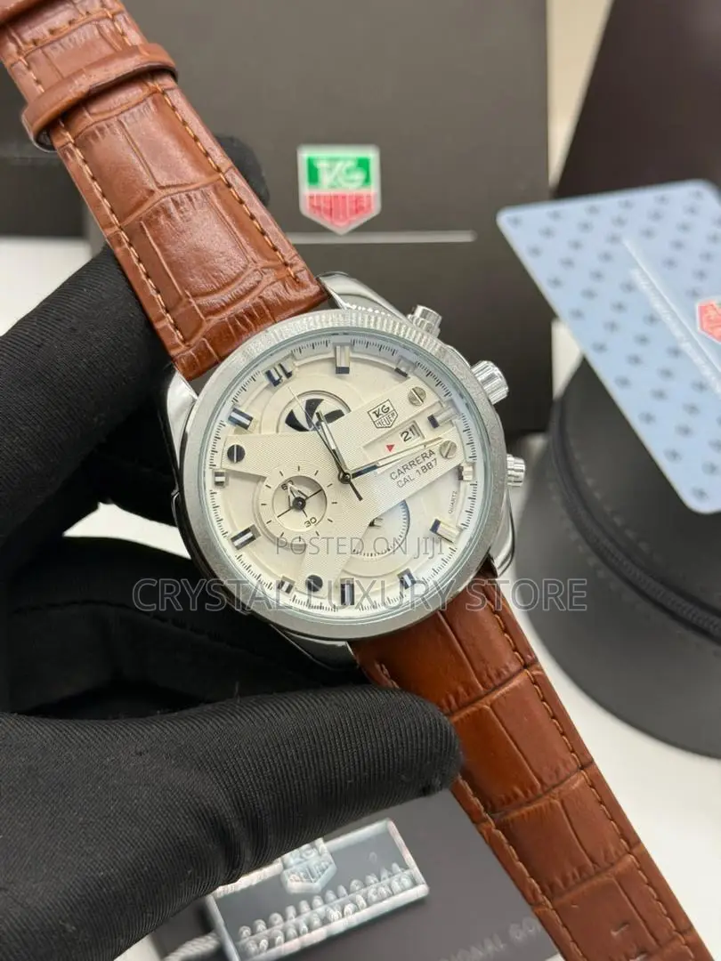 Tag Heuer Quality Men Genuine Leather Wristwatch
