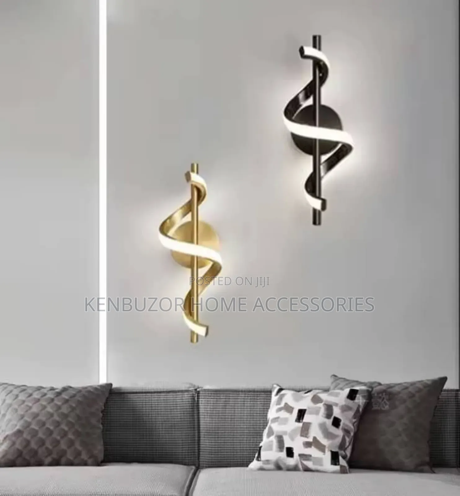 Gold and Black Spiral Modern Design Luxury Led Wall Lamp