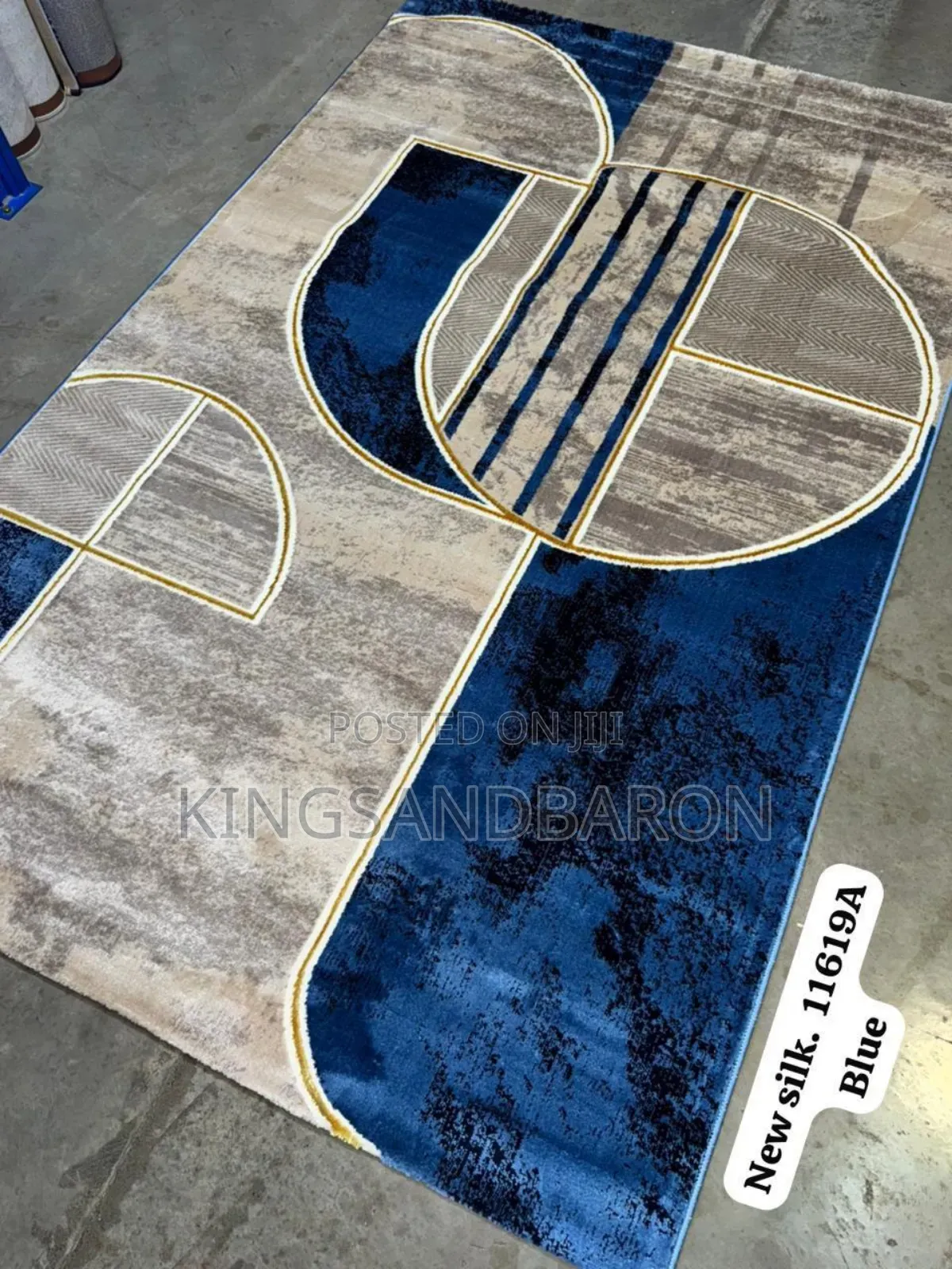 5x7fts Navy Blue/Blue Turkey Center Rug