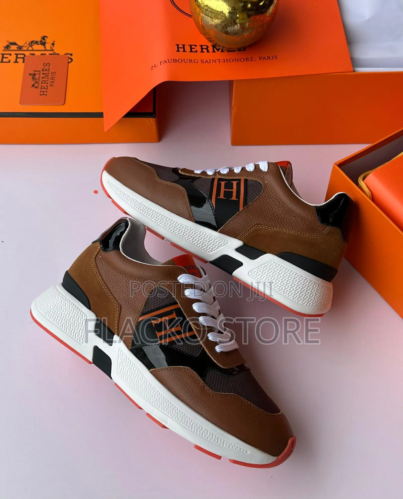 Original Hermes Casual Leather Luxury Sneakers