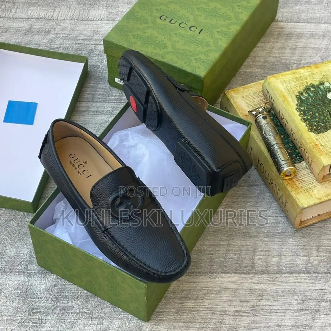 Original Gucci Black Drivers Shoes for Men