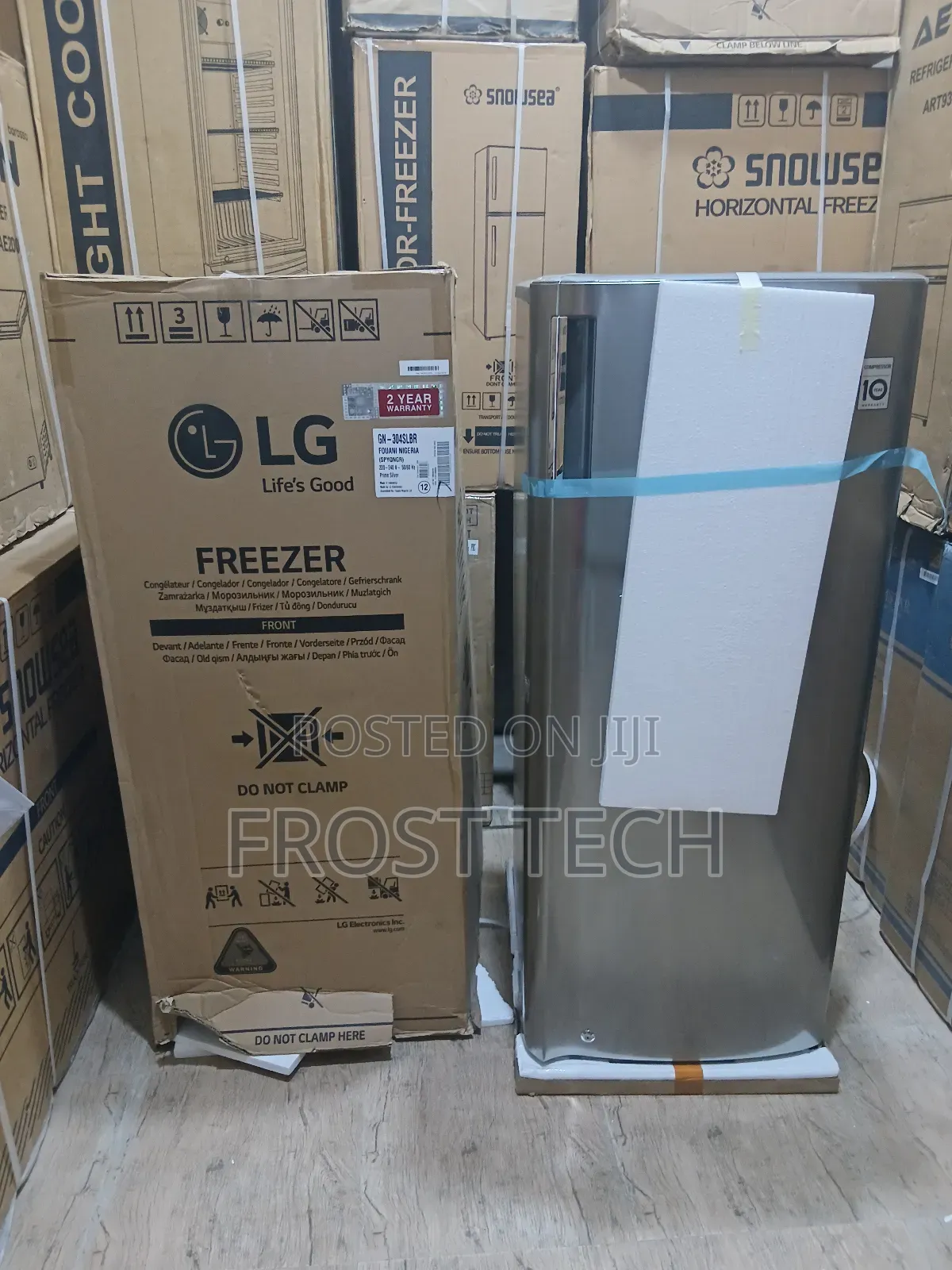 Lg Smart Inverter Gn-304 Upright Freezer Silver