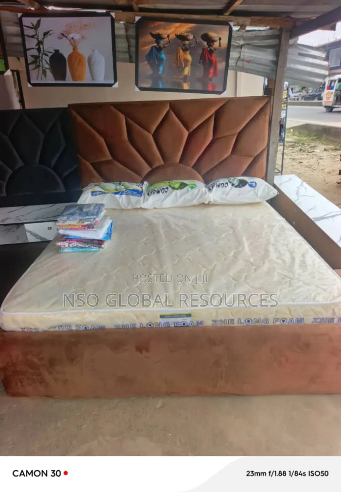Brown Padded Bedframe