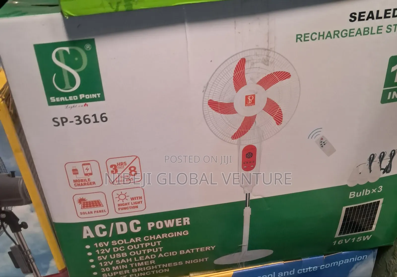 Sealed Point Rechargeable 18inches Standing Fan