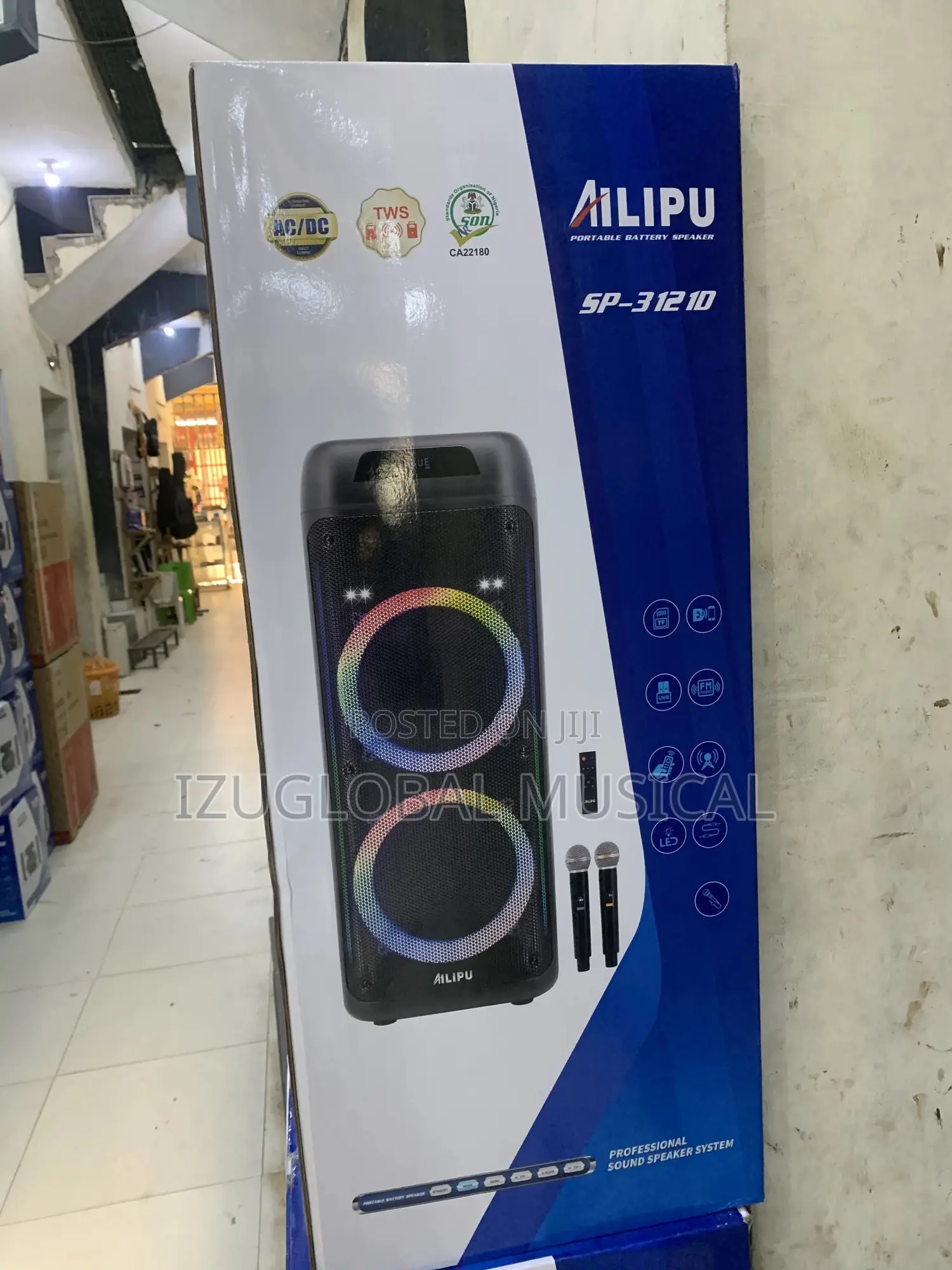 Ailipu Sp3121d Double Rechargeable Public Address With 2 Mics