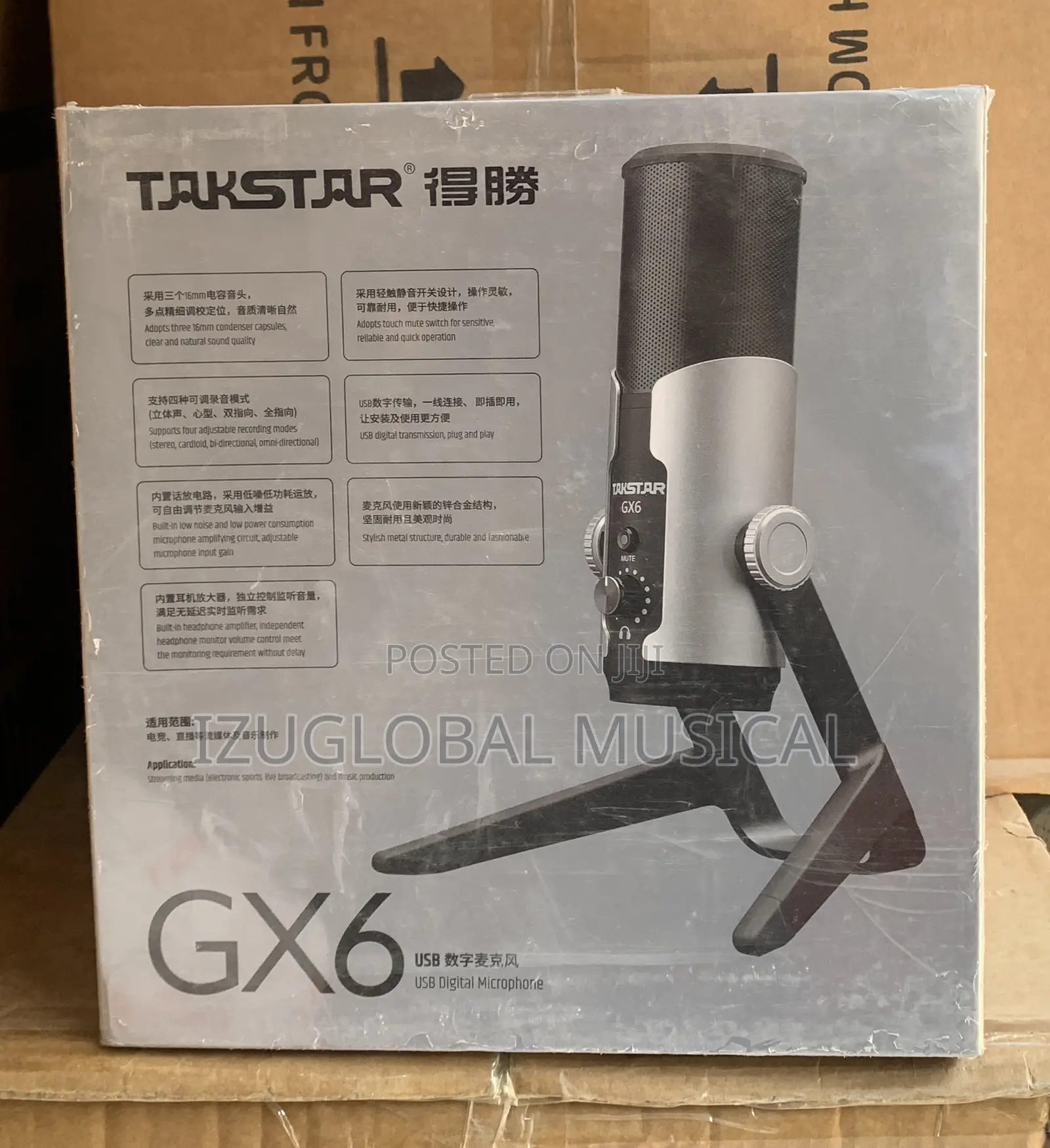 Takstar Gx-6 Micrófono Condesador Usb Con Base