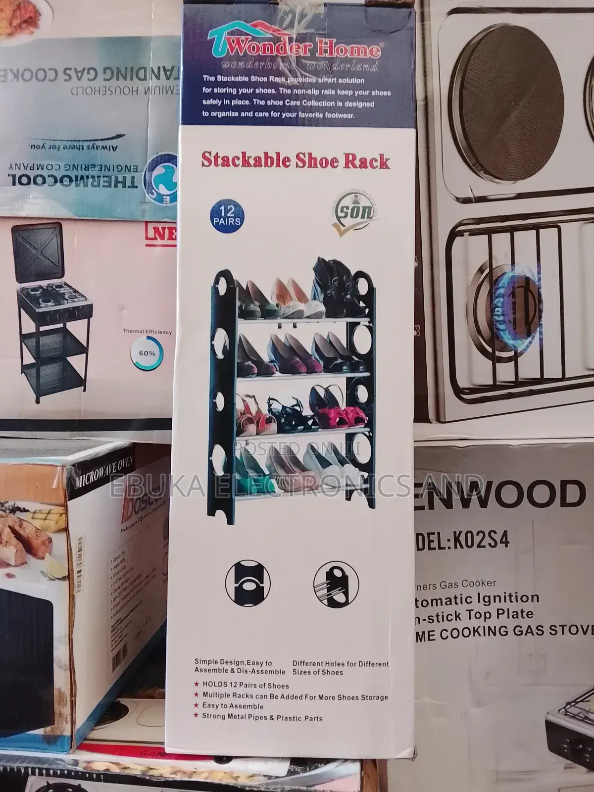 Wonder Home Stackable Shoes Rack 12 Pairs 4 Steps Is Available