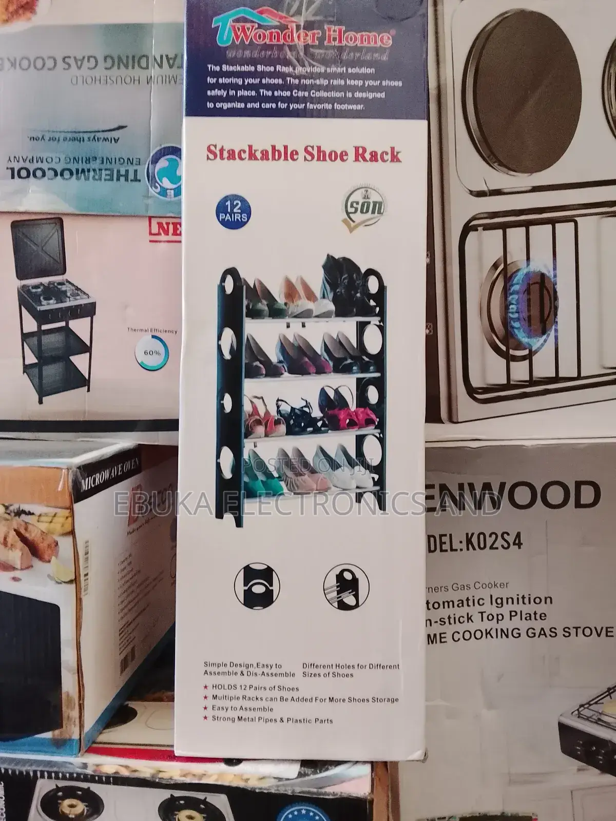 Wonder Home Stackable Shoes Rack 12 Pairs 4 Steps Is Available