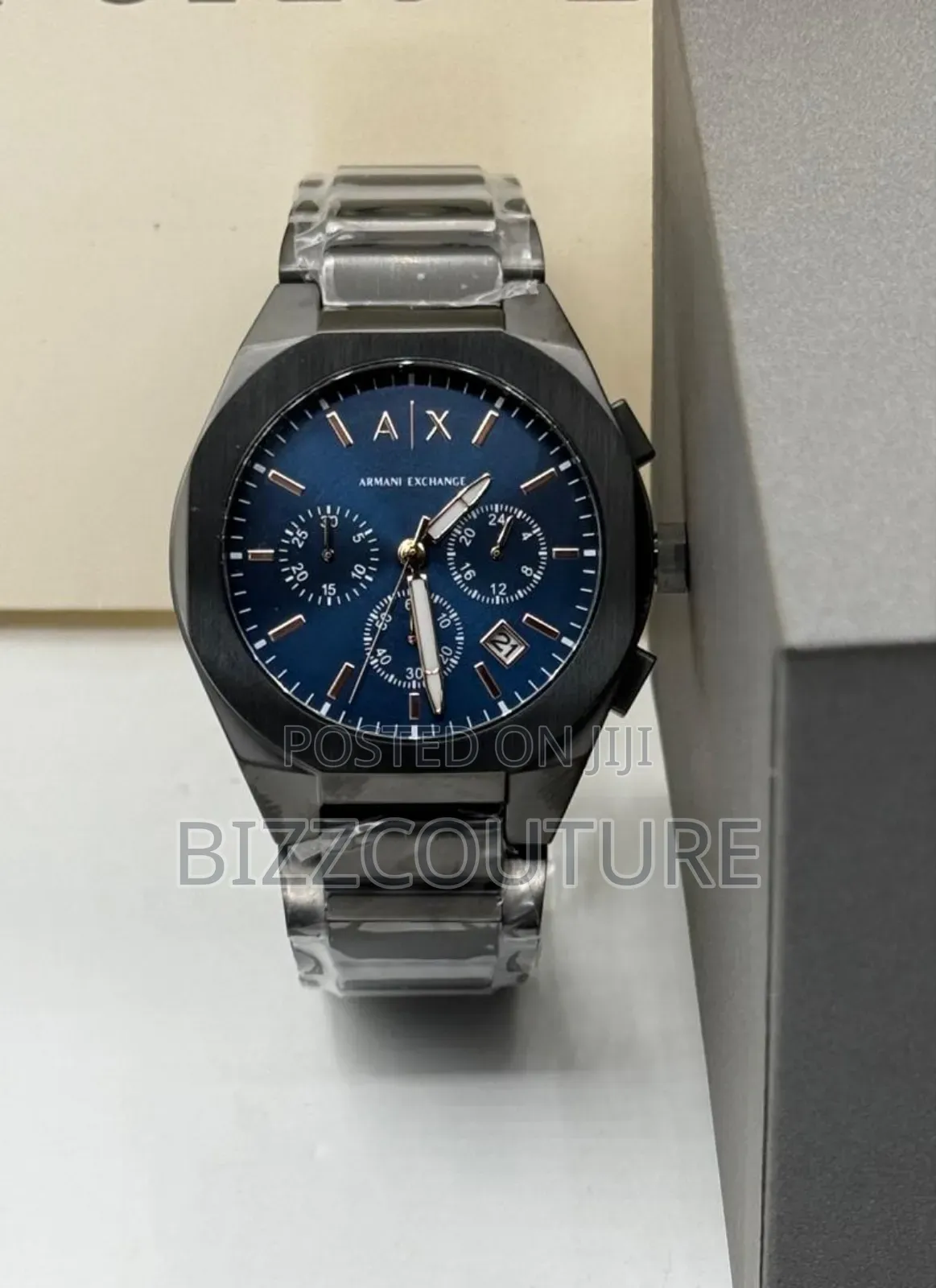 Original Armani Exchange Gun -Metal Watch Available in Store