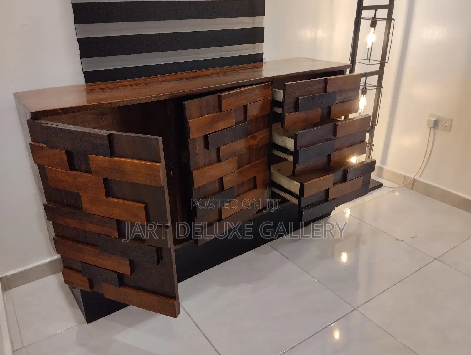 Natural Wooden Console Shelf
