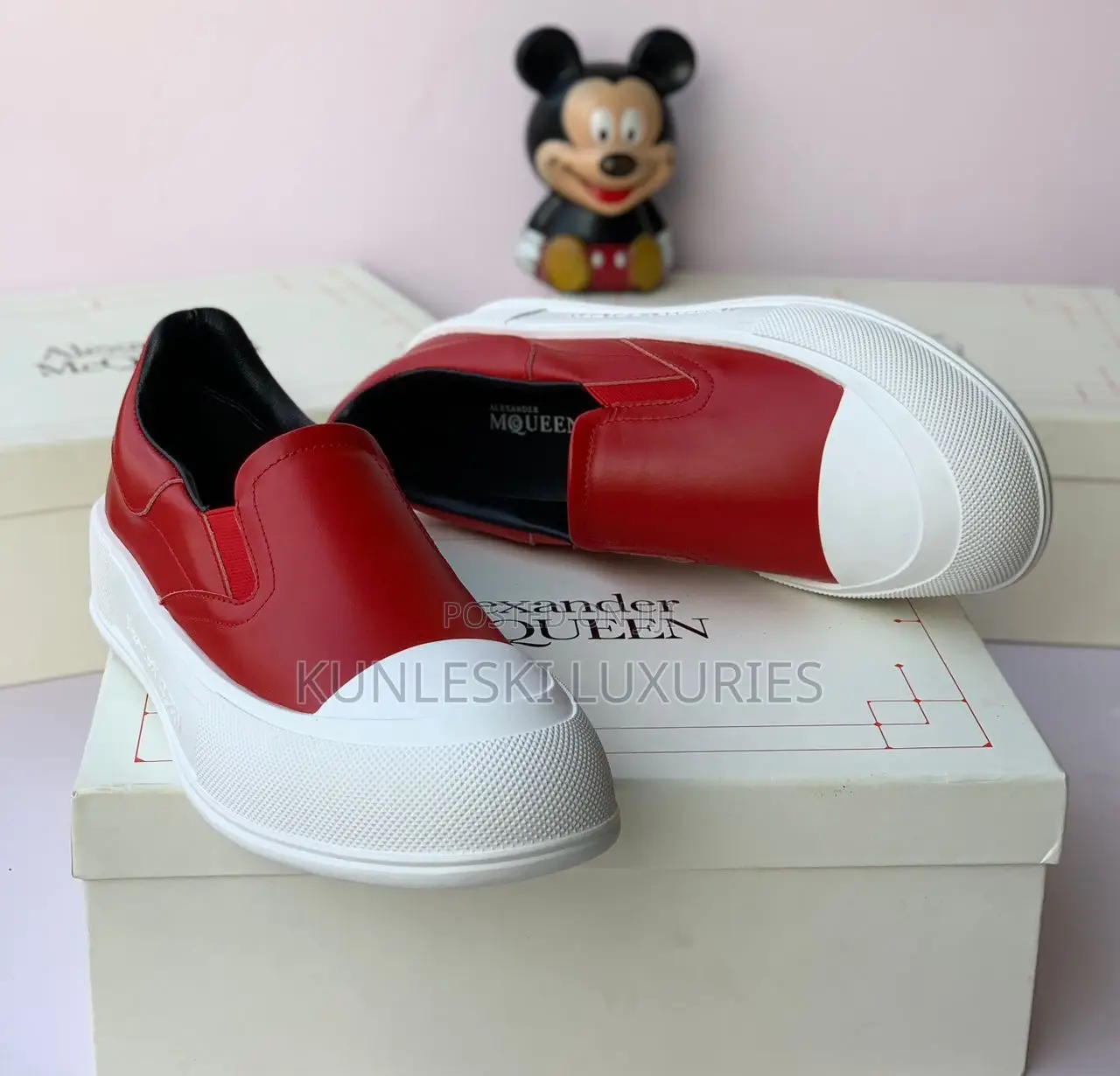 Original Alexander McQueen Leather White Sole Sneakers in 4 Colors