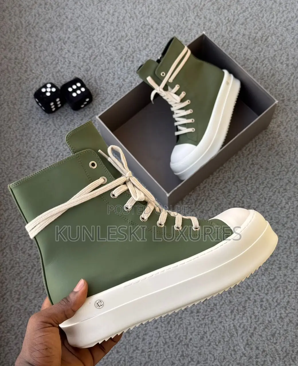Original Rick Owen Bumper High Top Sneakers in 2 Colors