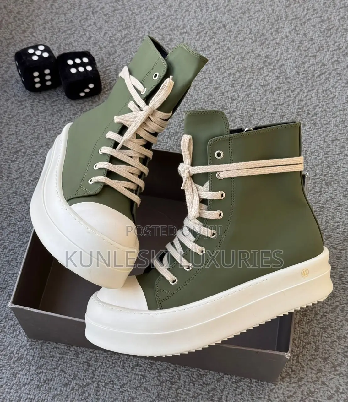 Original Rick Owen Bumper High Top Sneakers in 2 Colors