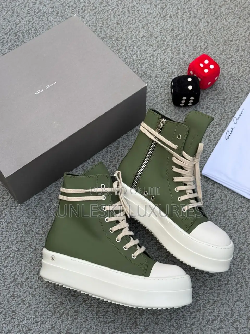 Original Rick Owen Bumper High Top Sneakers in 2 Colors