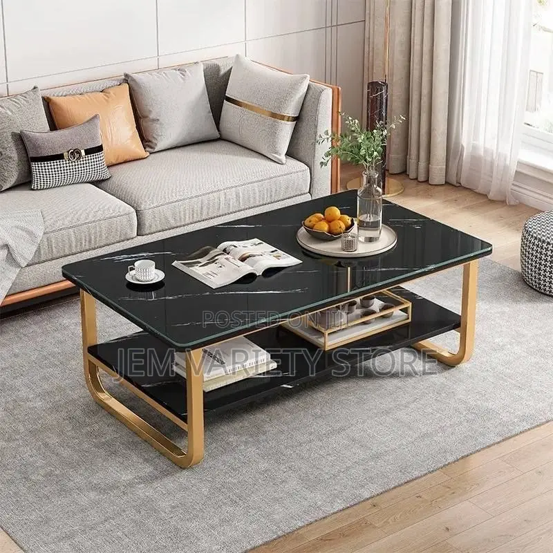 Faux Marble Nordic Table - White and Black