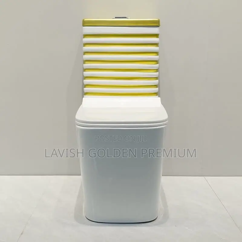 Luxury Modern Gold White Water Closet Set With Basin