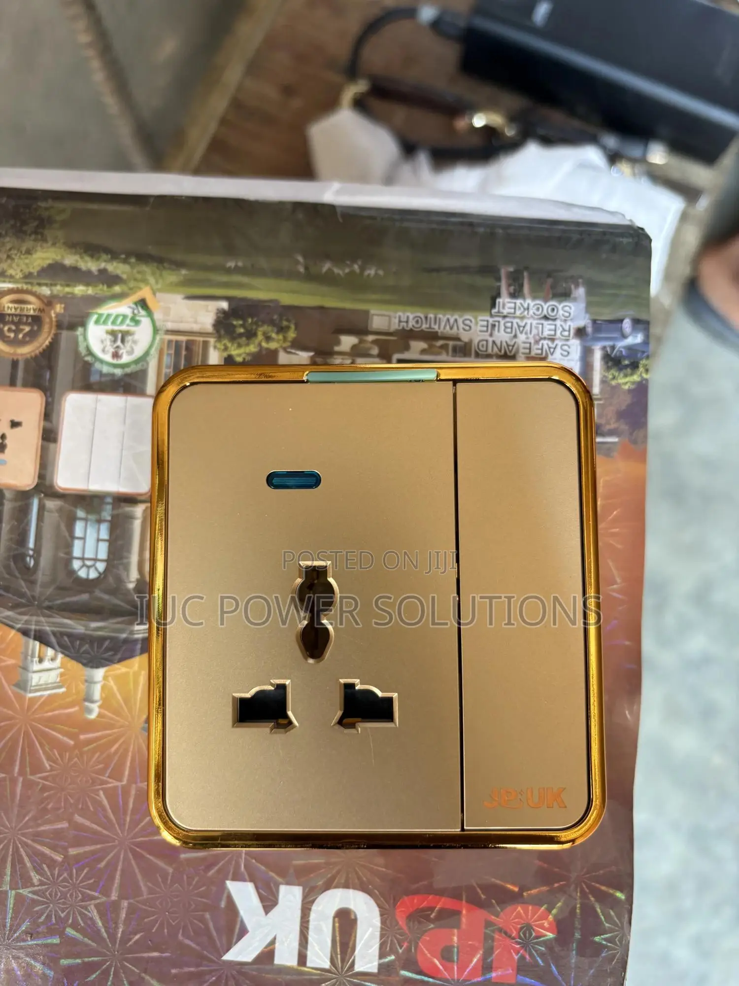 Gold Color, Switch, And Sockets 13amp Single