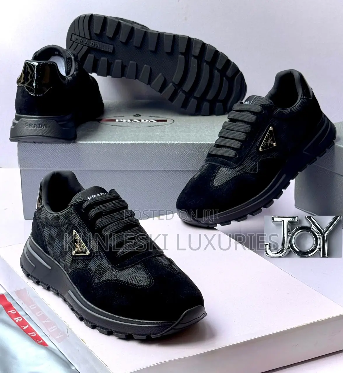 Original Prada Milano Men Leather / Suede Sneakers in 2 Designs