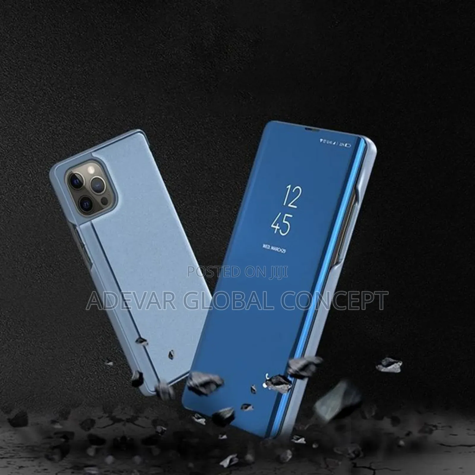 iPhone 16 Pro Max Plated Mirror Flip Leather Case Pouch With Holder