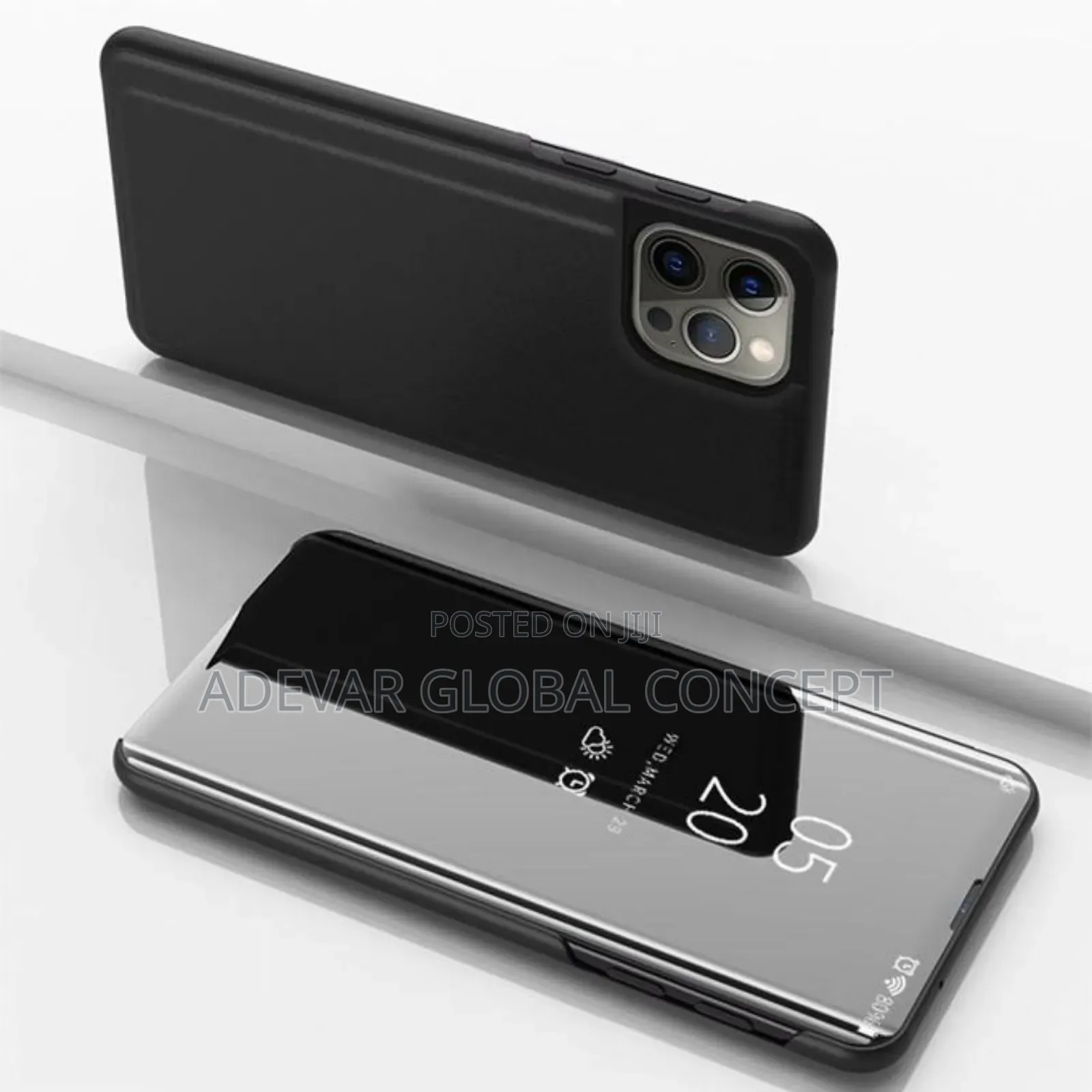 iPhone 16 Pro Max Plated Mirror Flip Leather Case Pouch With Holder