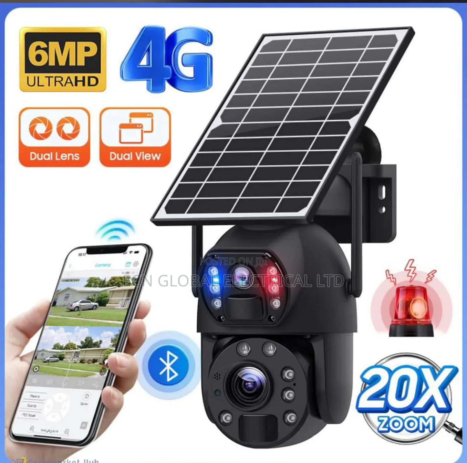 Sd250 5mp Dual Lens Solar PTZ Camera – Outdoor Security