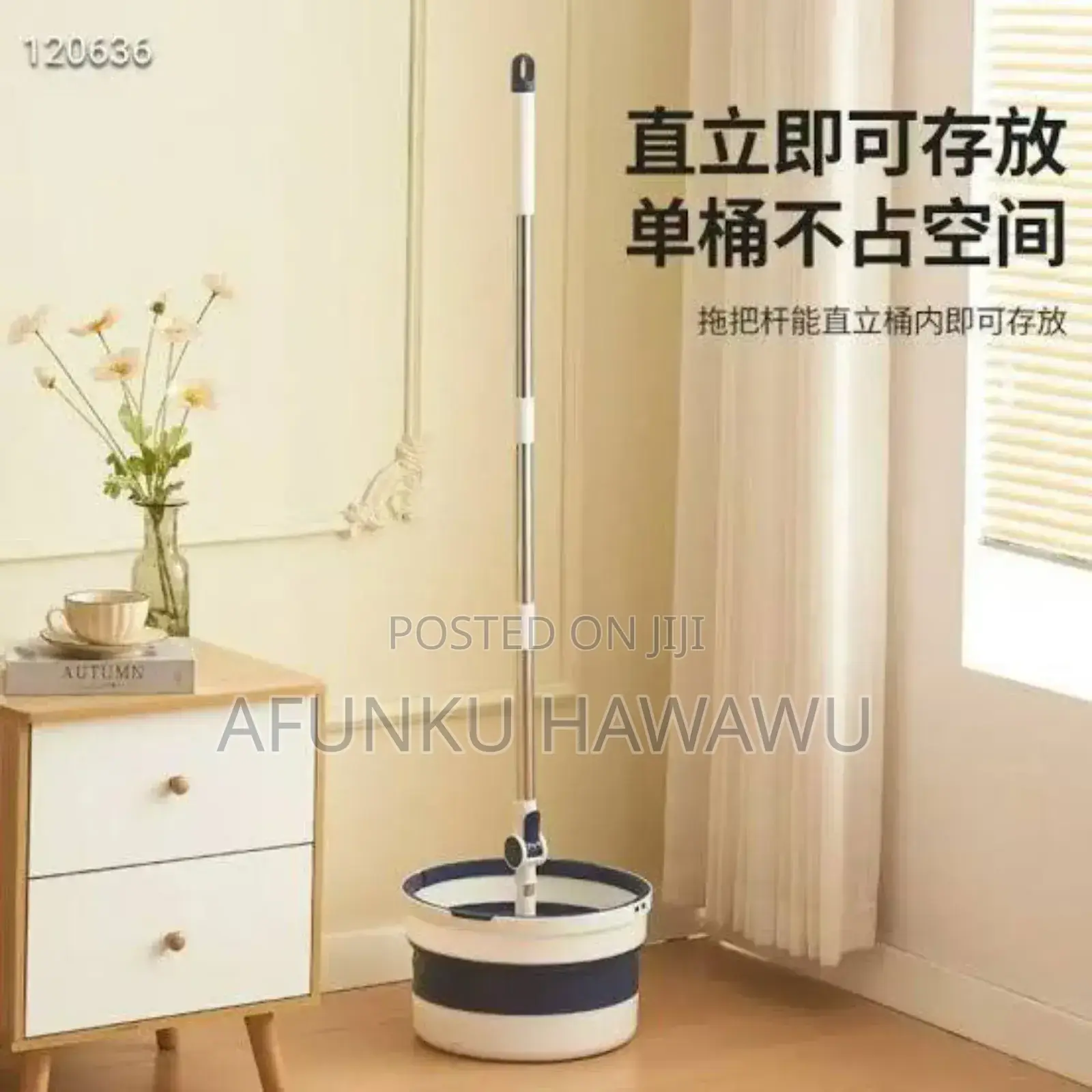 Foldable Bucket With Mop Stick