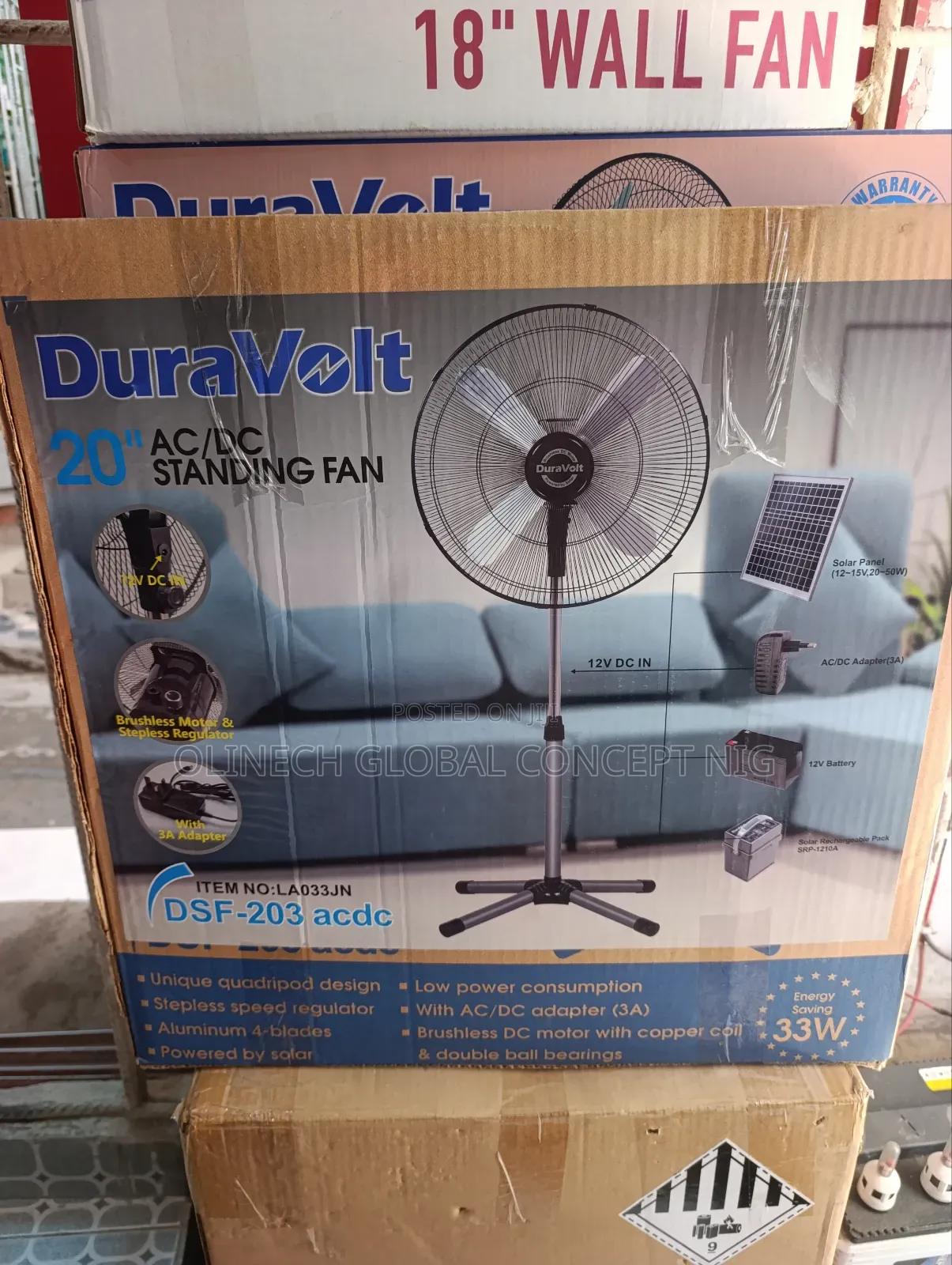 Duravolt 20 Inches Ac Dc Standing Fan