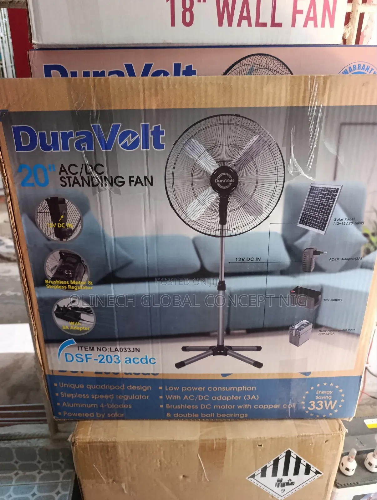 Duravolt 20 Inches Ac Dc Standing Fan