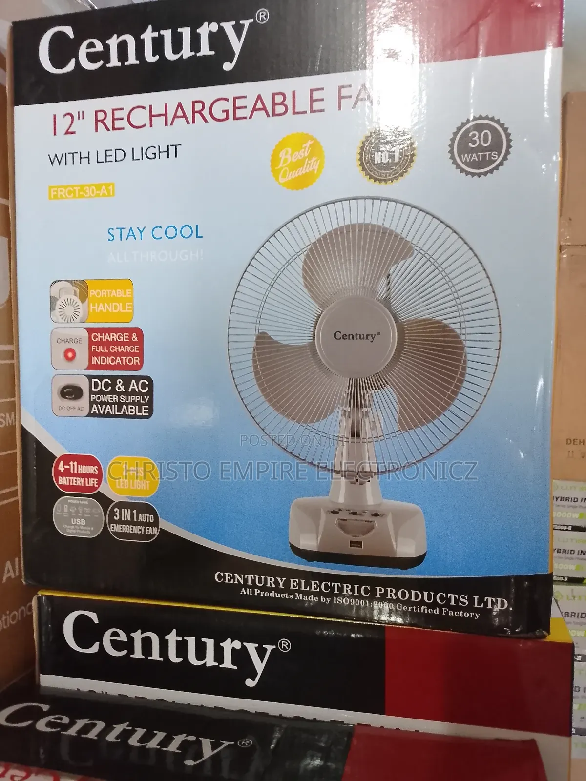 Century Table Rechargeable Fan