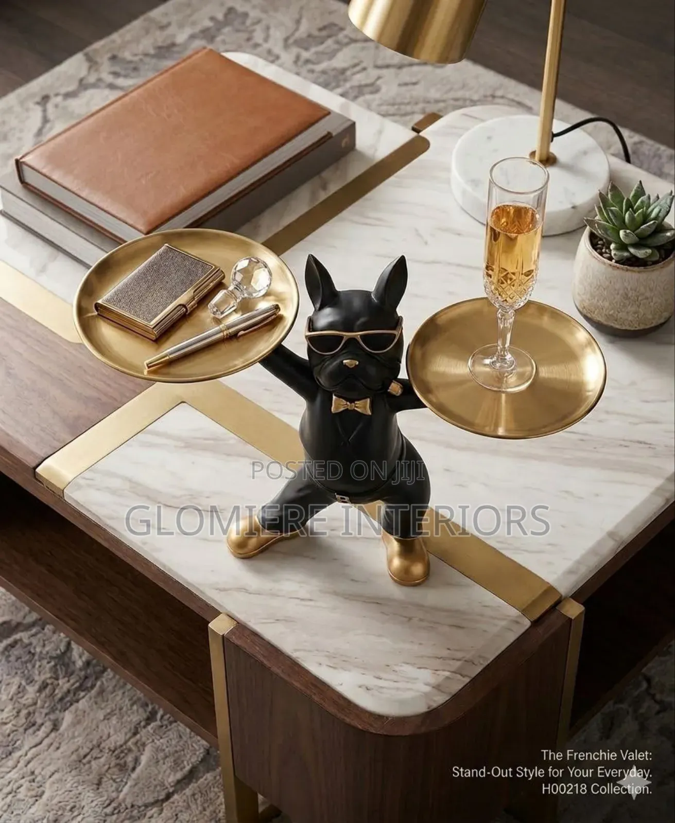 Luxury Bulldog Tray Decor – Modern Statement Piece