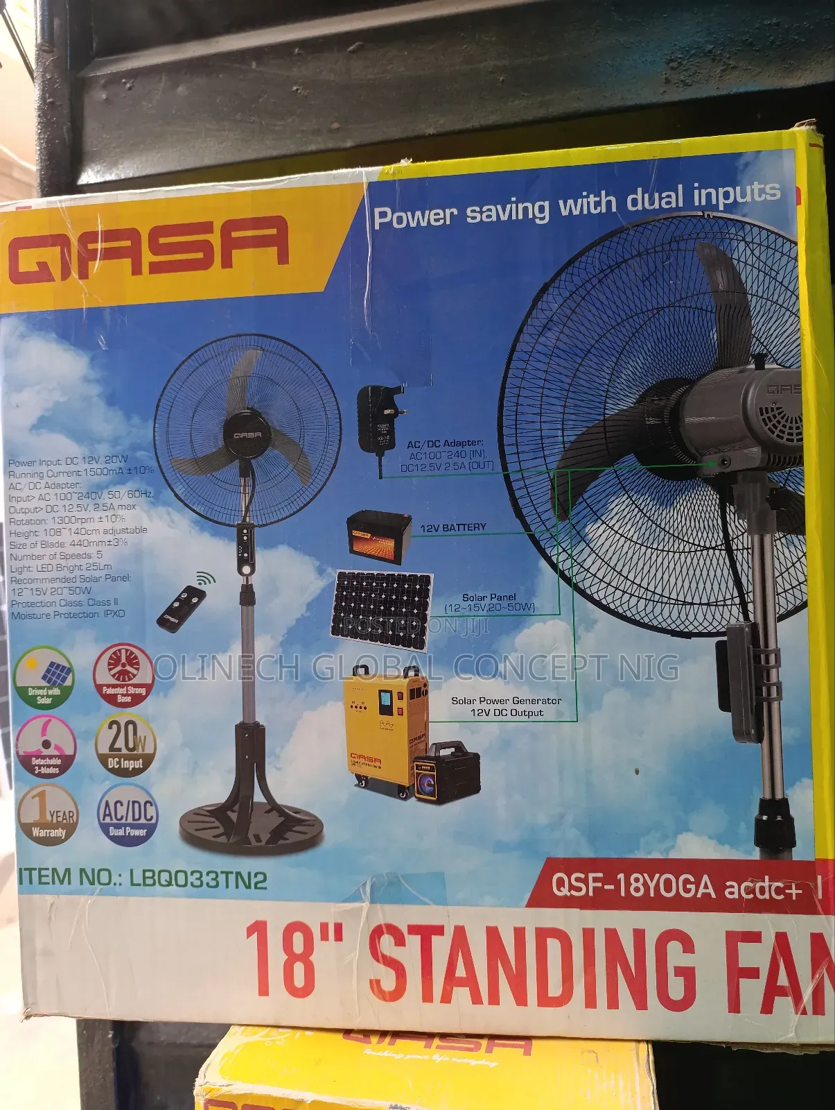 Qasa 18 Inches Yoga Standing Fan