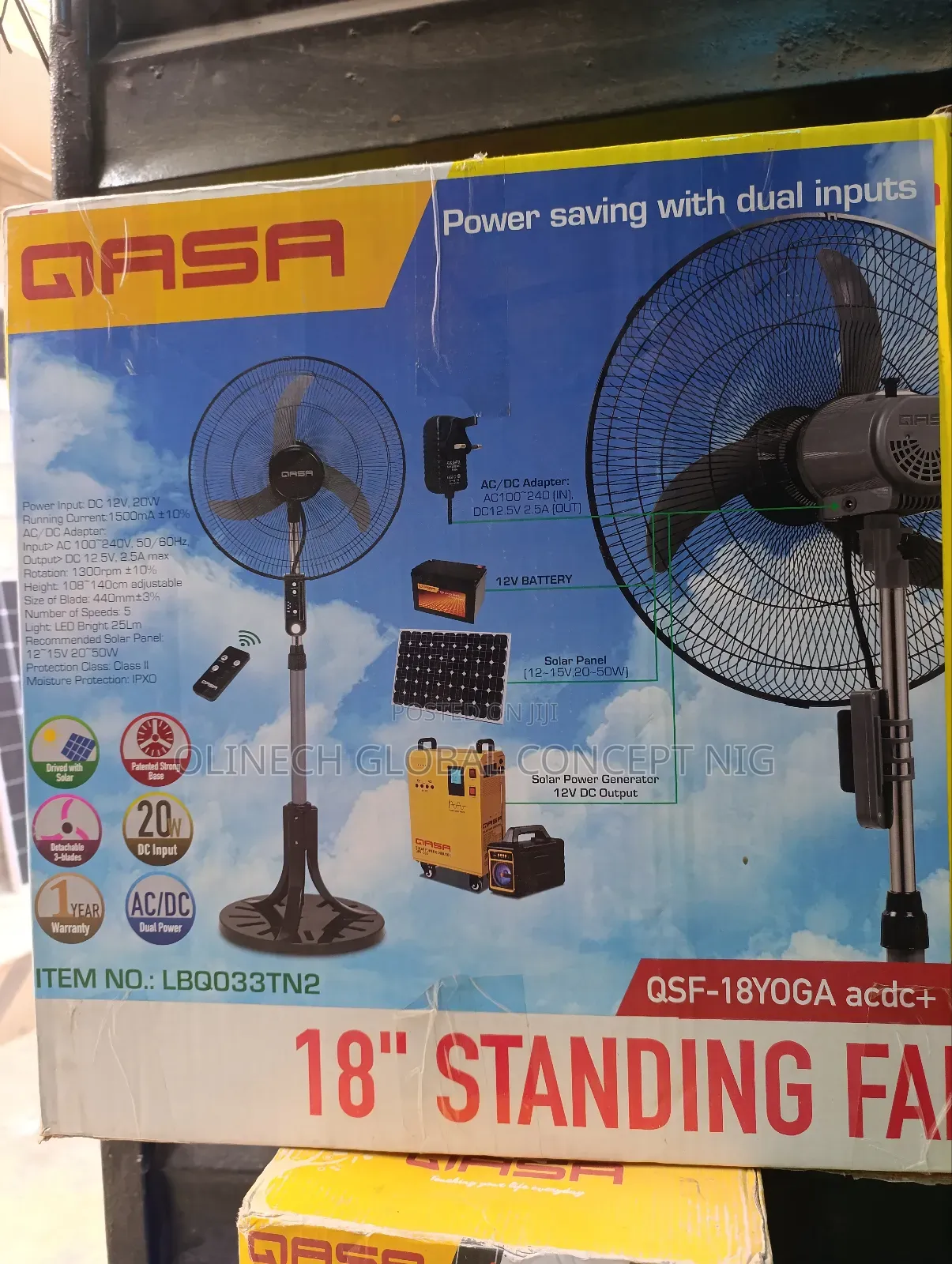 Qasa 18 Inches Yoga Standing Fan