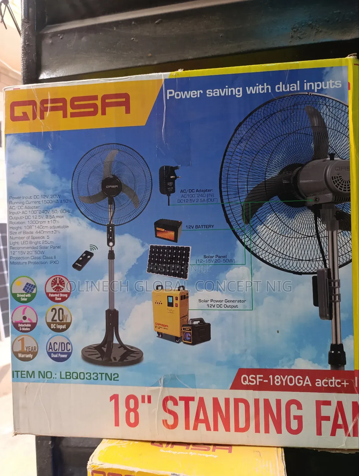 Qasa 18 Inches Yoga Standing Fan