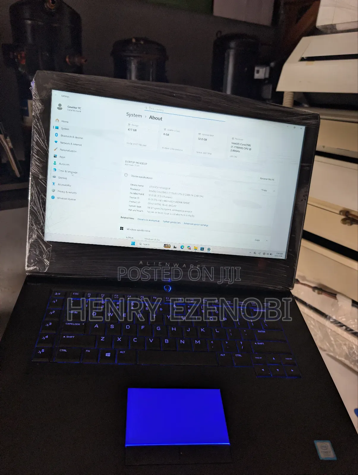 Laptop Dell Alienware 15 R3 32GB Intel Core i7 HDD+SSD 512GB