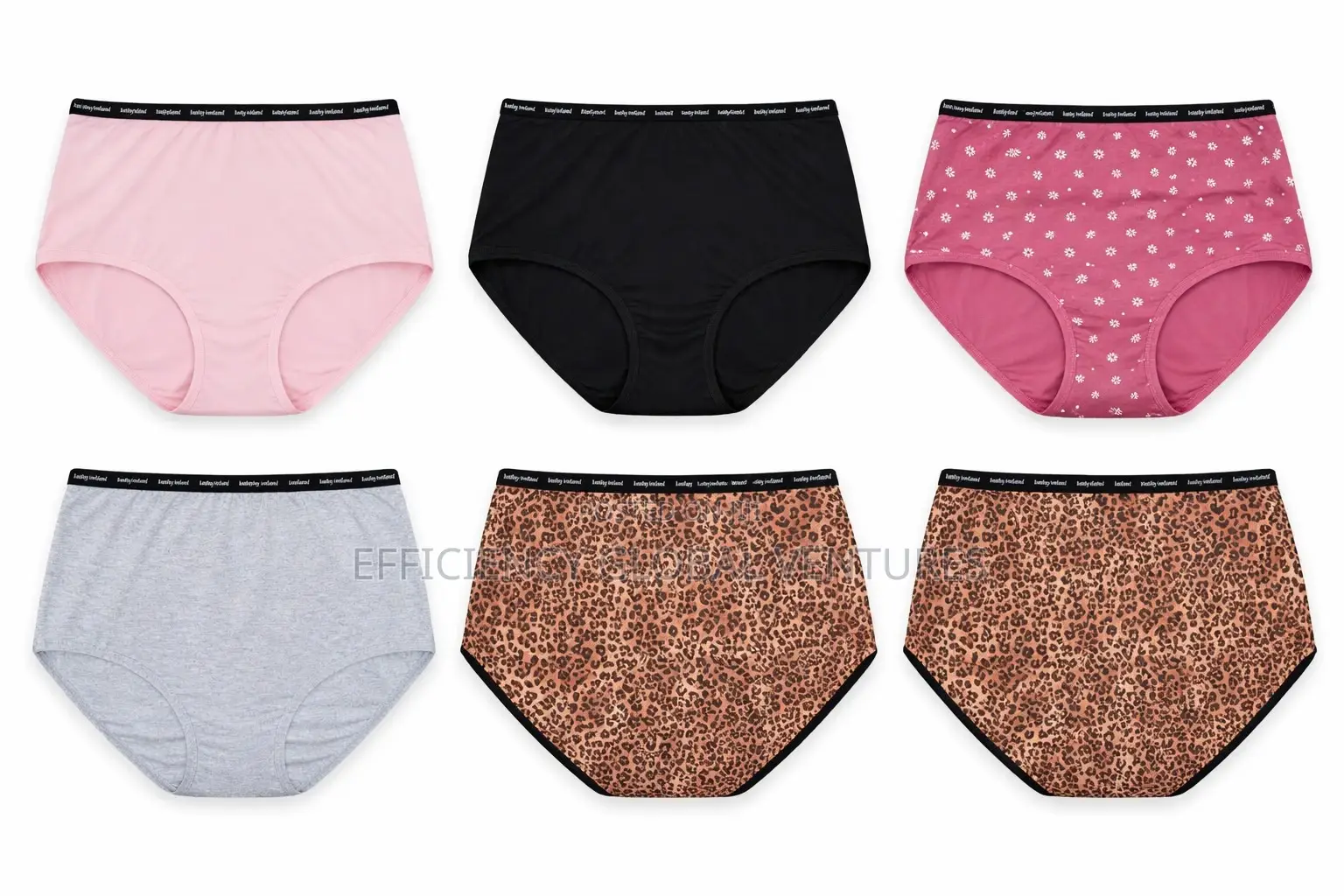 Women’S High Waist Cotton Panties – 6 Pieces / 12 Pieces (Dozen)