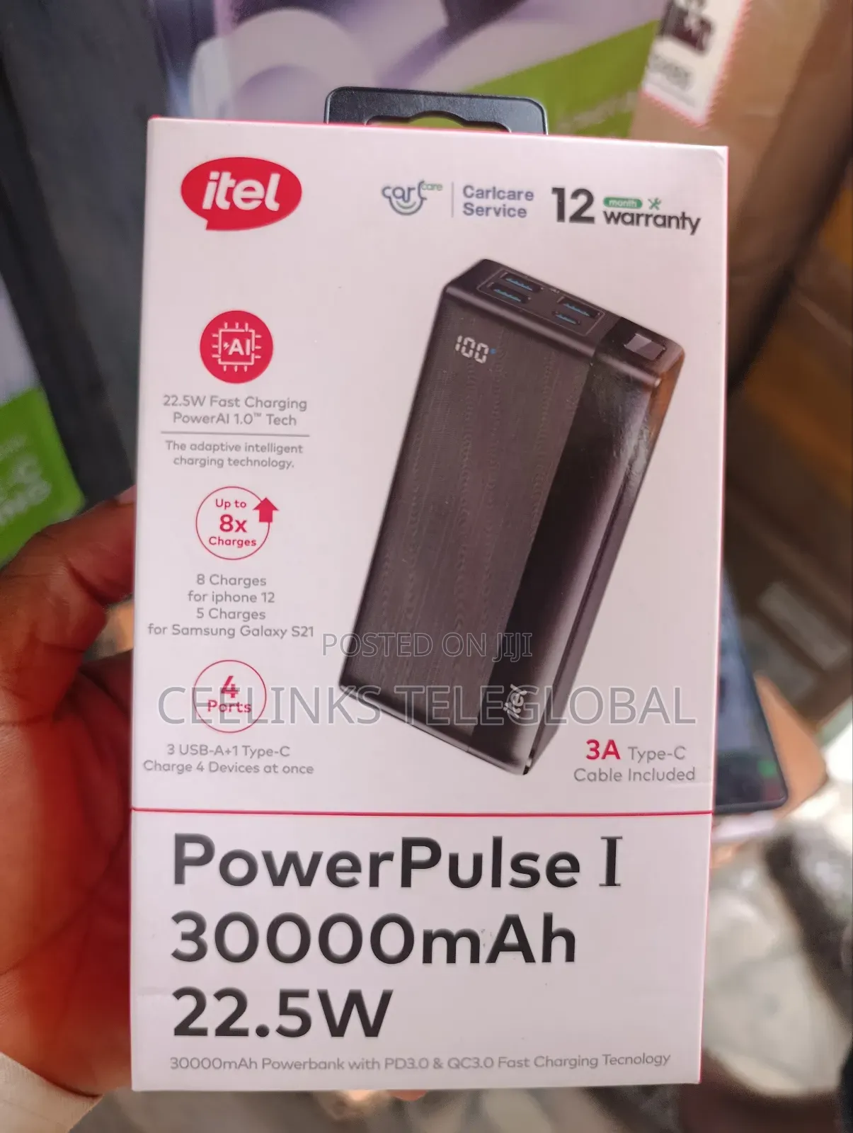 Itel 30000mah Powerbank With 22.5w Fast Charging Powerbank